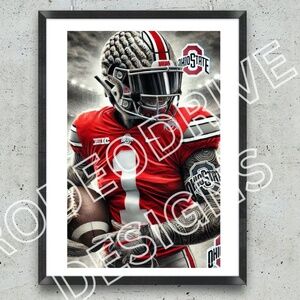 Ohio State Poster 11x17 Ohio State Buckeyes Wall Art NCAA Poster
